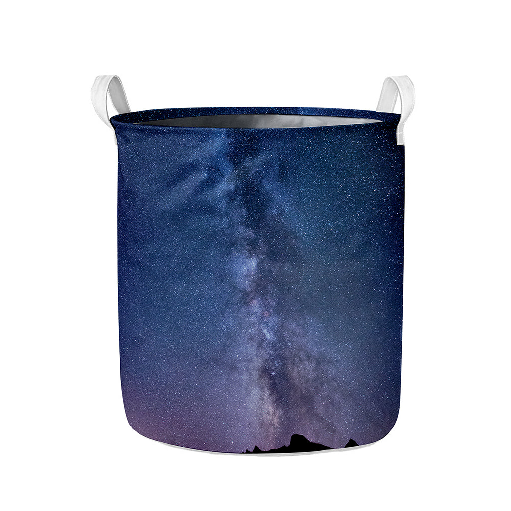 Stars Night Milky Way Print Collapsible Laundry Basket