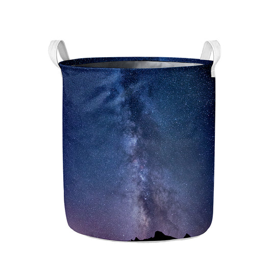 Stars Night Milky Way Print Collapsible Laundry Basket