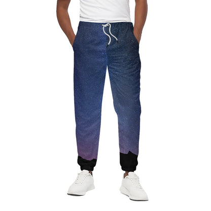 Stars Night Milky Way Print Cotton Pants