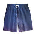 Stars Night Milky Way Print Cotton Shorts