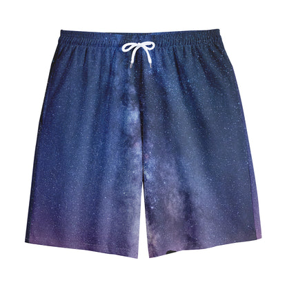 Stars Night Milky Way Print Cotton Shorts