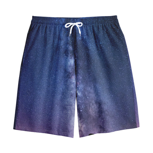 Stars Night Milky Way Print Cotton Shorts