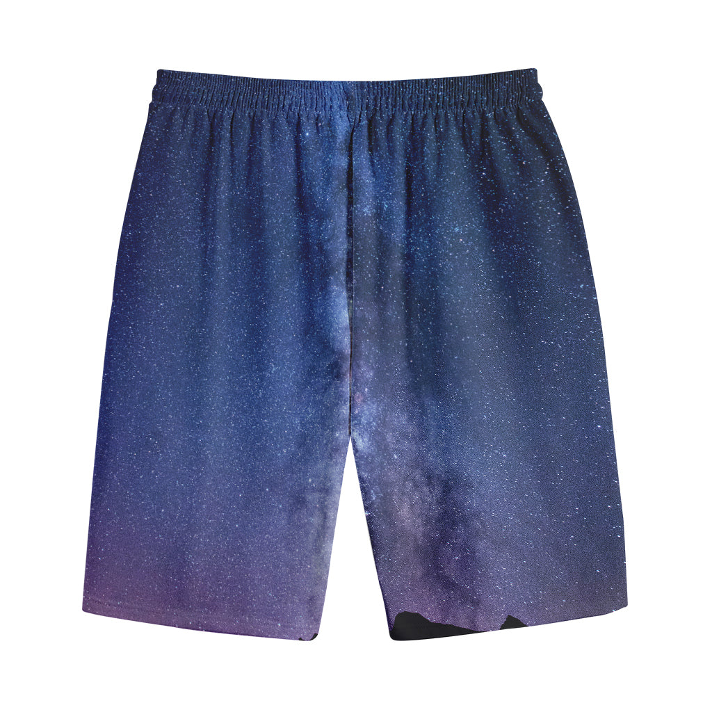 Stars Night Milky Way Print Cotton Shorts