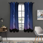 Stars Night Milky Way Print Curtain