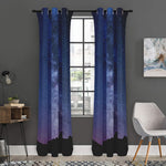 Stars Night Milky Way Print Curtain