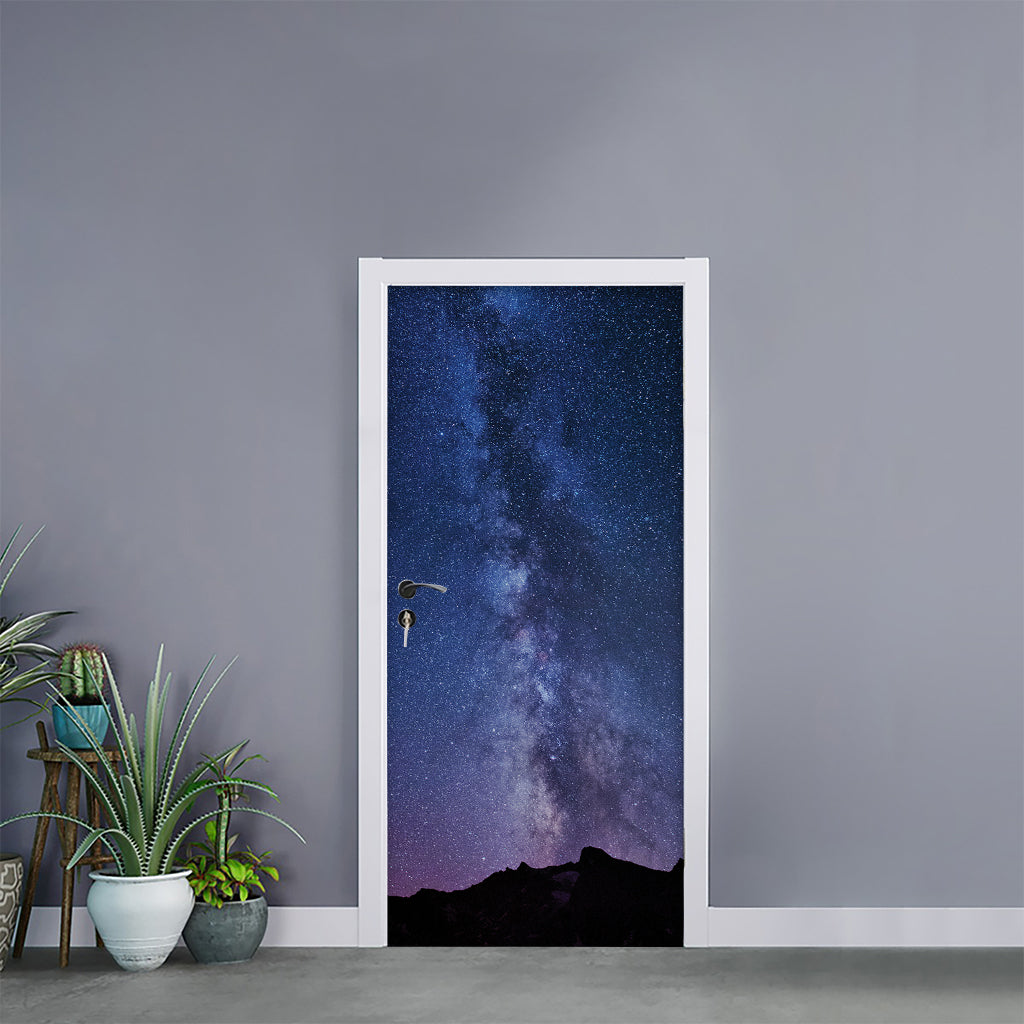 Stars Night Milky Way Print Door Sticker