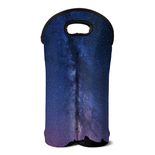 Stars Night Milky Way Print Double Neoprene Wine Tote