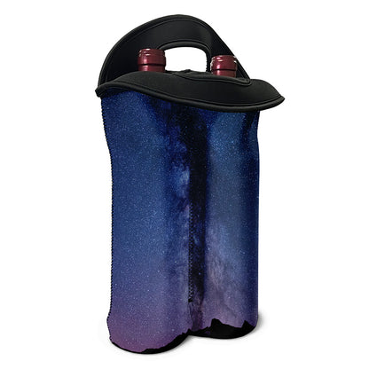 Stars Night Milky Way Print Double Neoprene Wine Tote