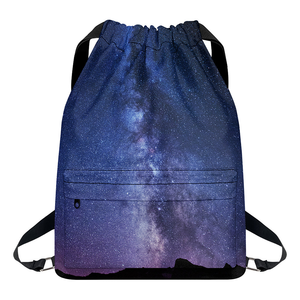 Stars Night Milky Way Print Drawstring Backpack