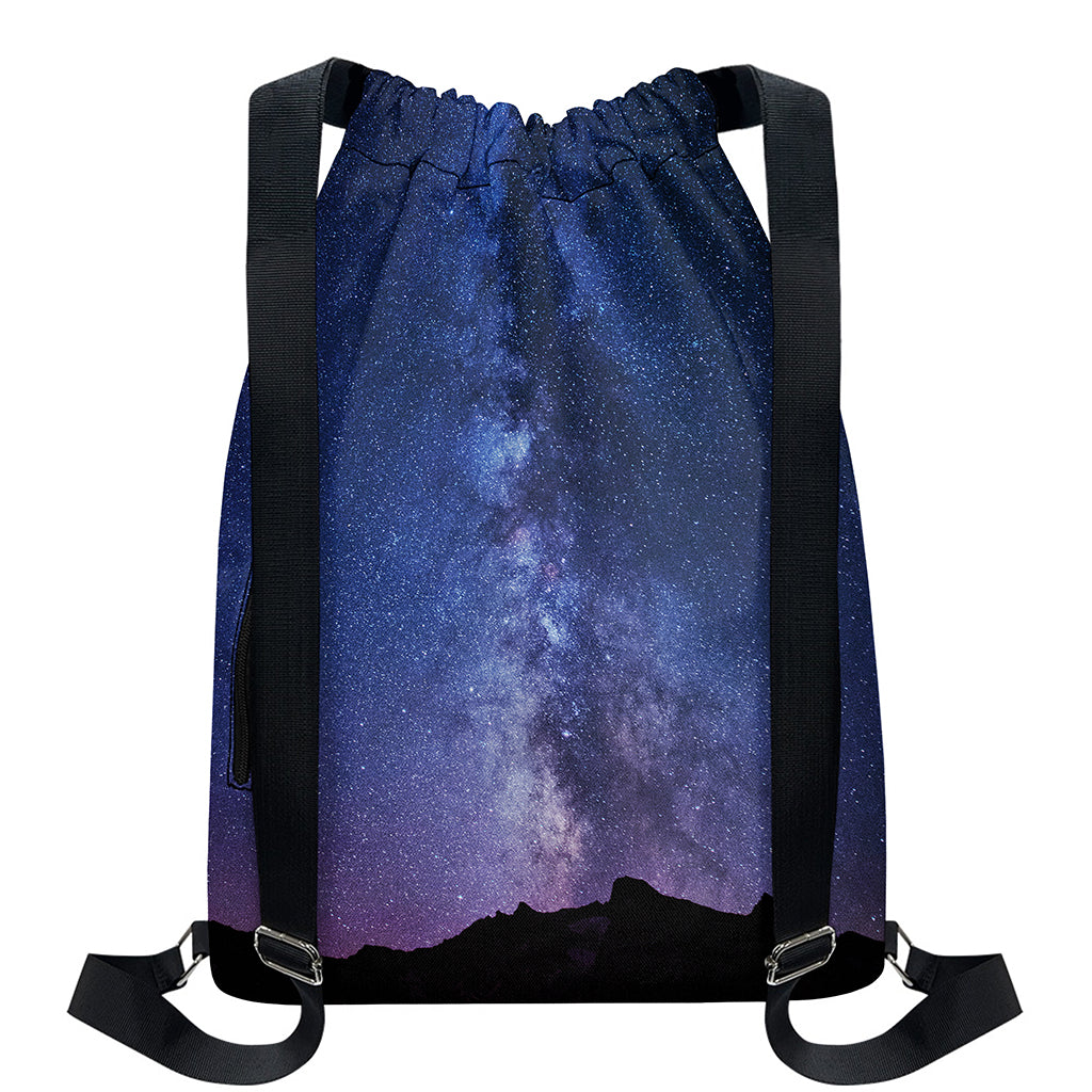 Stars Night Milky Way Print Drawstring Backpack
