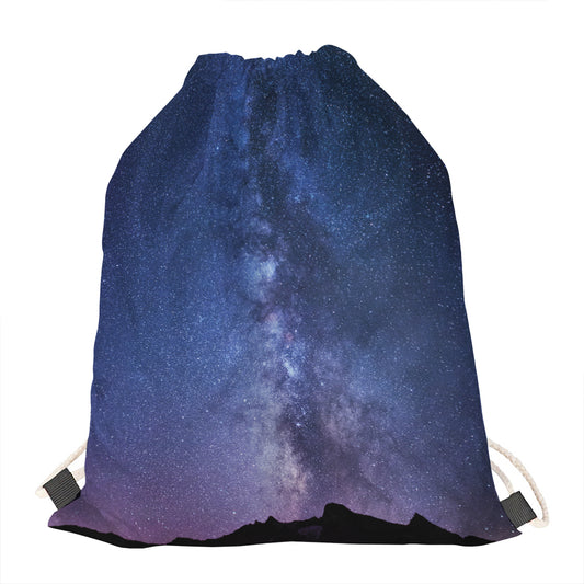Stars Night Milky Way Print Drawstring Bag