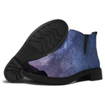 Stars Night Milky Way Print Flat Ankle Boots