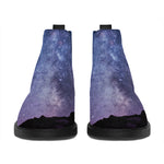 Stars Night Milky Way Print Flat Ankle Boots