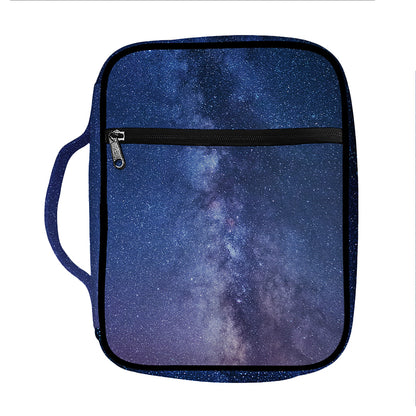 Stars Night Milky Way Print Front Pocket Bible Bag
