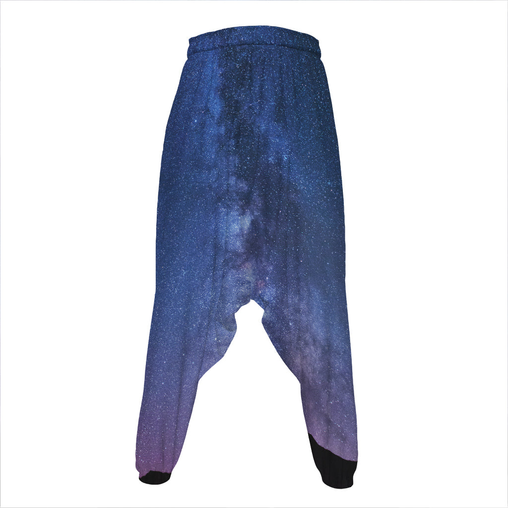 Stars Night Milky Way Print Hammer Pants