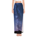 Stars Night Milky Way Print High Slit Maxi Skirt