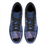 Stars Night Milky Way Print High Top Leather Sneakers