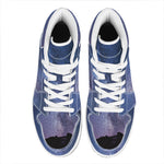 Stars Night Milky Way Print High Top Leather Sneakers