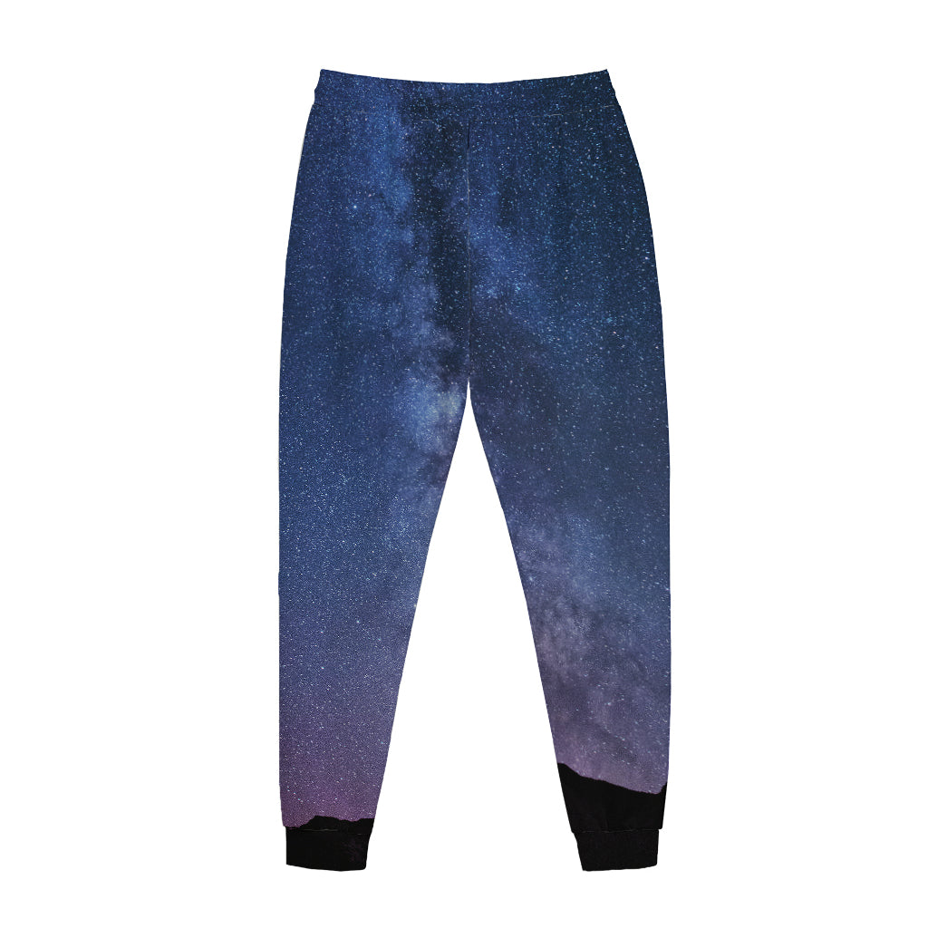 Stars Night Milky Way Print Jogger Pants