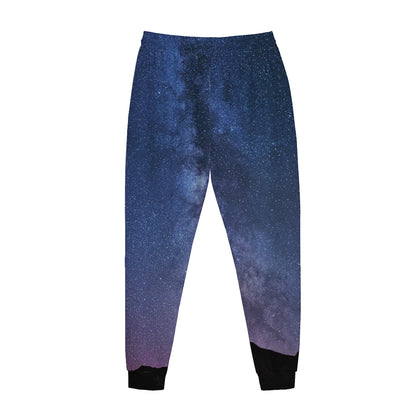 Stars Night Milky Way Print Jogger Pants