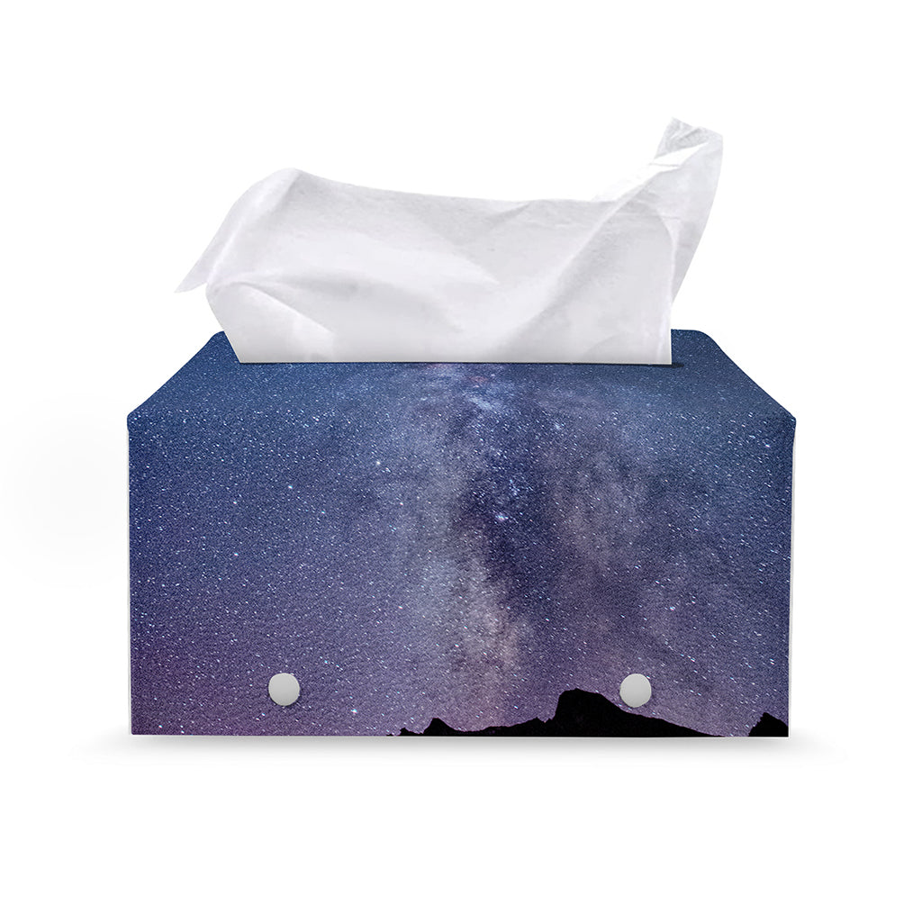 Stars Night Milky Way Print Leather Tissue Box Cover