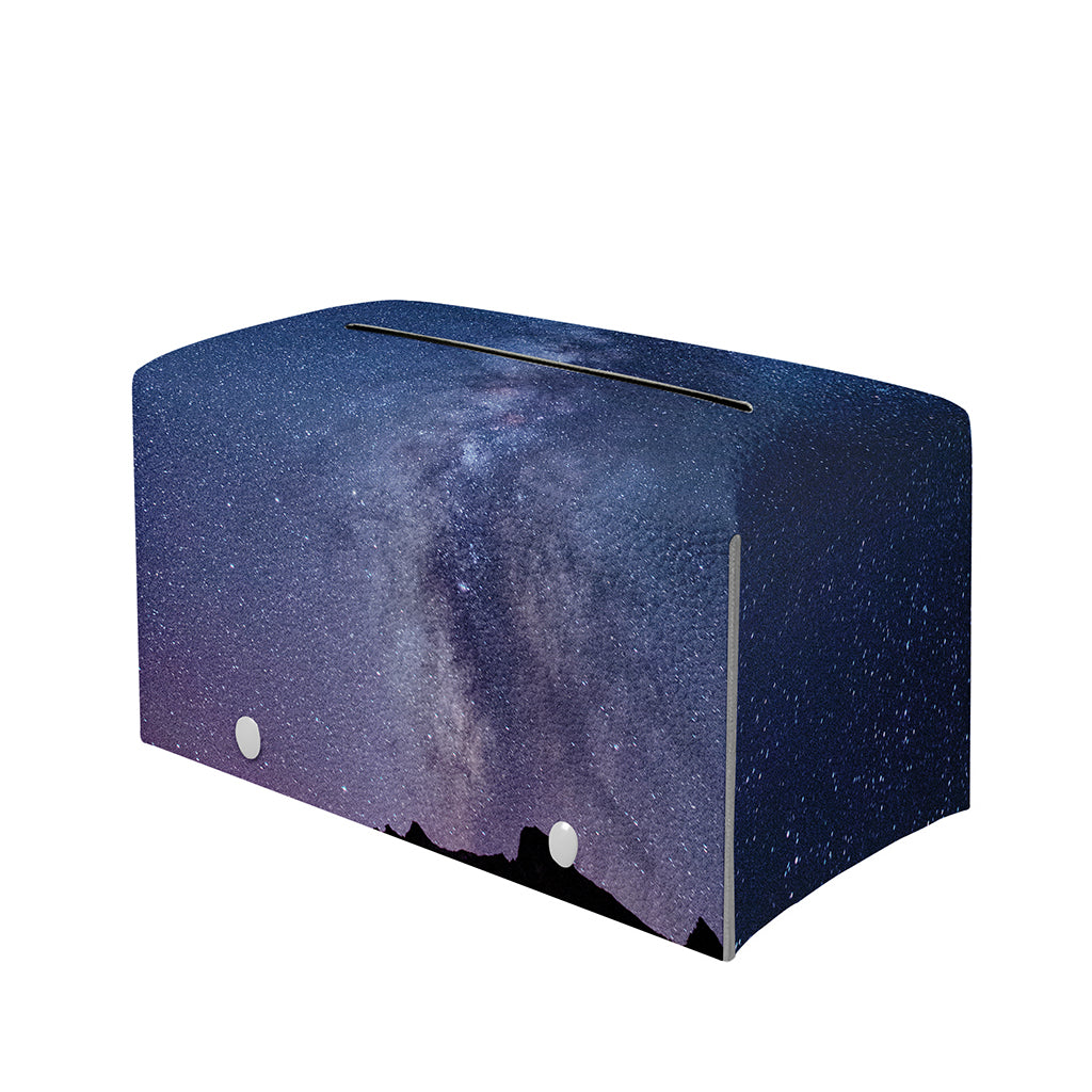 Stars Night Milky Way Print Leather Tissue Box Cover