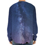 Stars Night Milky Way Print Long Sleeve Baseball Jersey