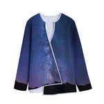 Stars Night Milky Way Print Long Sleeve Short Coat