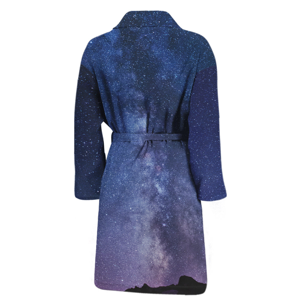 Stars Night Milky Way Print Men's Bathrobe