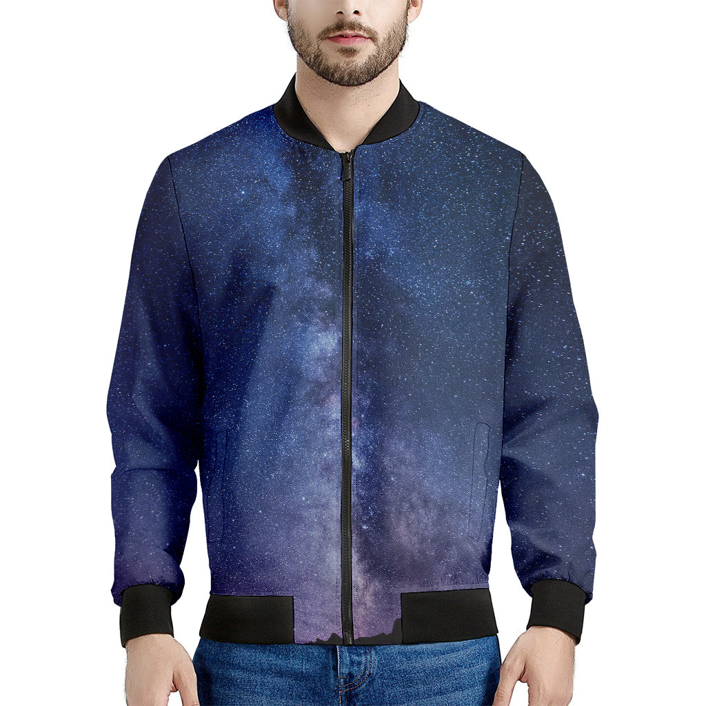 Stars Night Milky Way Print Men's Bomber Jacket
