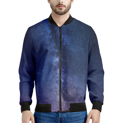 Stars Night Milky Way Print Men's Bomber Jacket