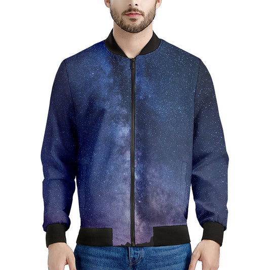 Stars Night Milky Way Print Men's Bomber Jacket
