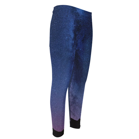 Stars Night Milky Way Print Men's Compression Pants