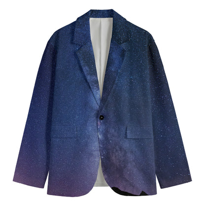 Stars Night Milky Way Print Men's Cotton Blazer