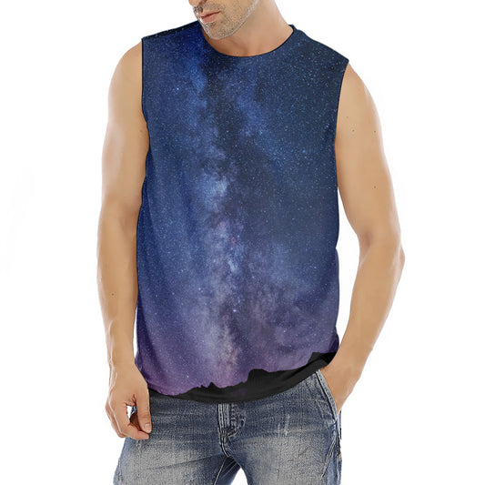 Stars Night Milky Way Print Men's Fitness Tank Top