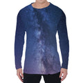 Stars Night Milky Way Print Men's Long Sleeve T-Shirt