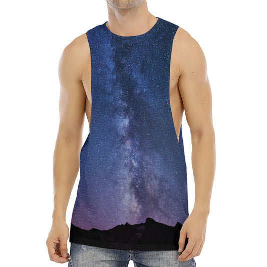 Stars Night Milky Way Print Men's Muscle Tank Top