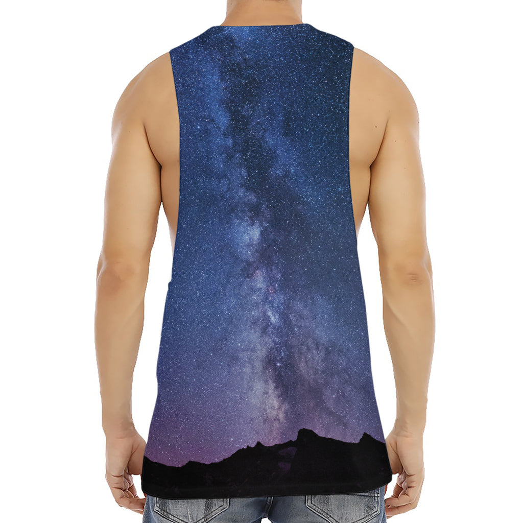 Stars Night Milky Way Print Men's Muscle Tank Top