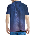 Stars Night Milky Way Print Men's Polo Shirt