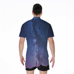 Stars Night Milky Way Print Men's Rompers