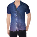 Stars Night Milky Way Print Men's Shirt