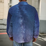 Stars Night Milky Way Print Men's Shirt Jacket