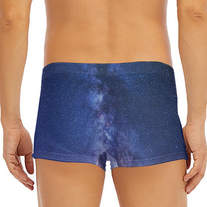 Stars Night Milky Way Print Men's Short Boxer Briefs