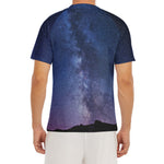 Stars Night Milky Way Print Men's Short Sleeve Rash Guard