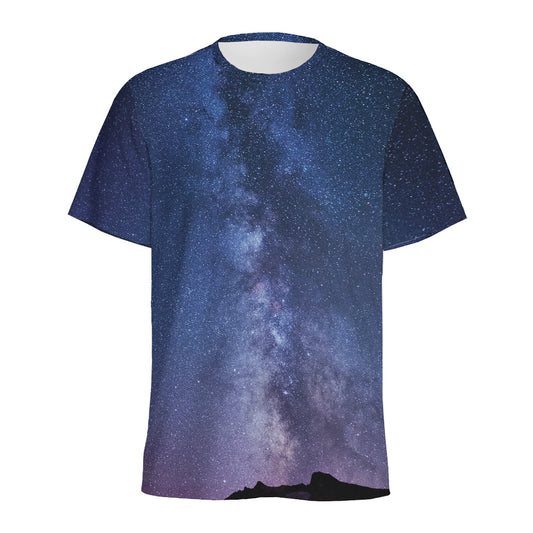 Stars Night Milky Way Print Men's Sports T-Shirt