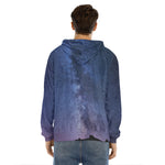 Stars Night Milky Way Print Men's Velvet Pullover Hoodie