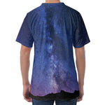 Stars Night Milky Way Print Men's Velvet T-Shirt
