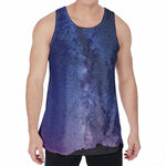 Stars Night Milky Way Print Men's Velvet Tank Top
