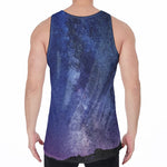 Stars Night Milky Way Print Men's Velvet Tank Top