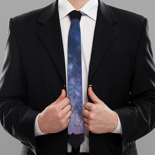 Stars Night Milky Way Print Necktie